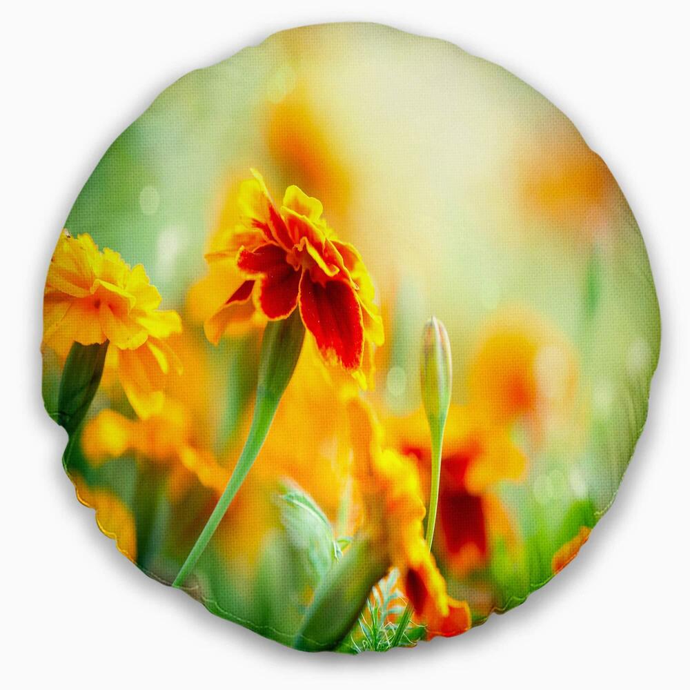 2333 Designart Orange Tagetes Marigold Flowers' Floral Throw Living Room